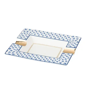 Ashtray Angelo Ceramic White - Blue pattern